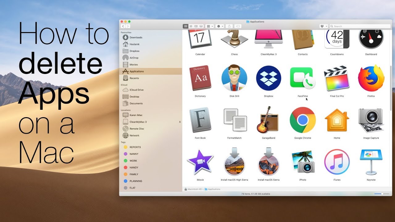 How to delete apps on macbook air
